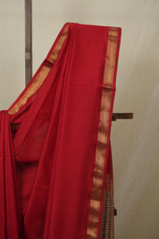 Red Maheshwari Saree - SRRMS1093