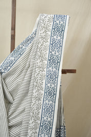 White-Grey HBP Cotton Saree - SRWGCS3264