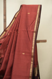 Brick Maheshwari Saree - SRBMS1411