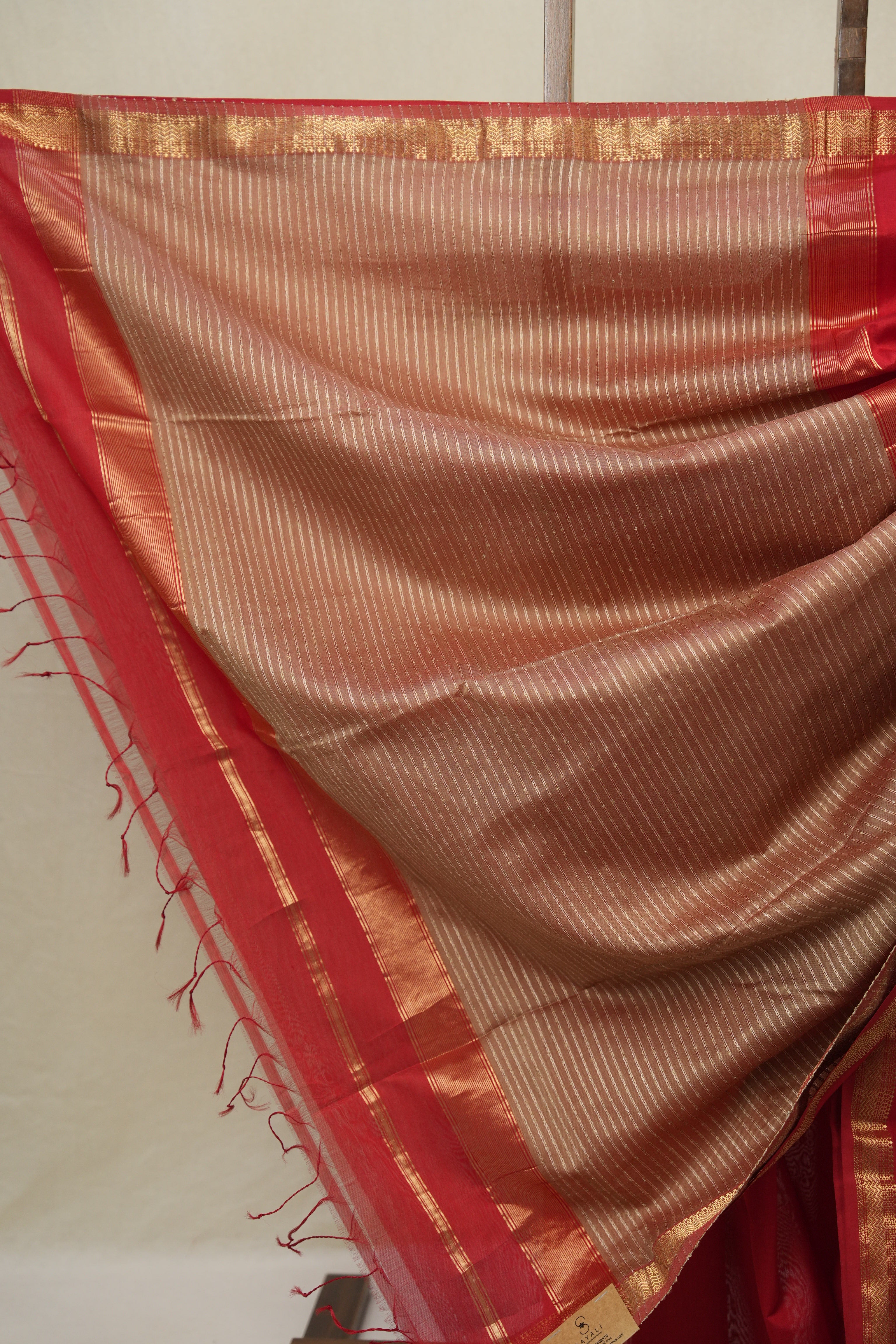 Red Maheshwari Saree - SRRMS1093
