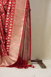 Red Banarasi Silk Saree - SRRBSS42