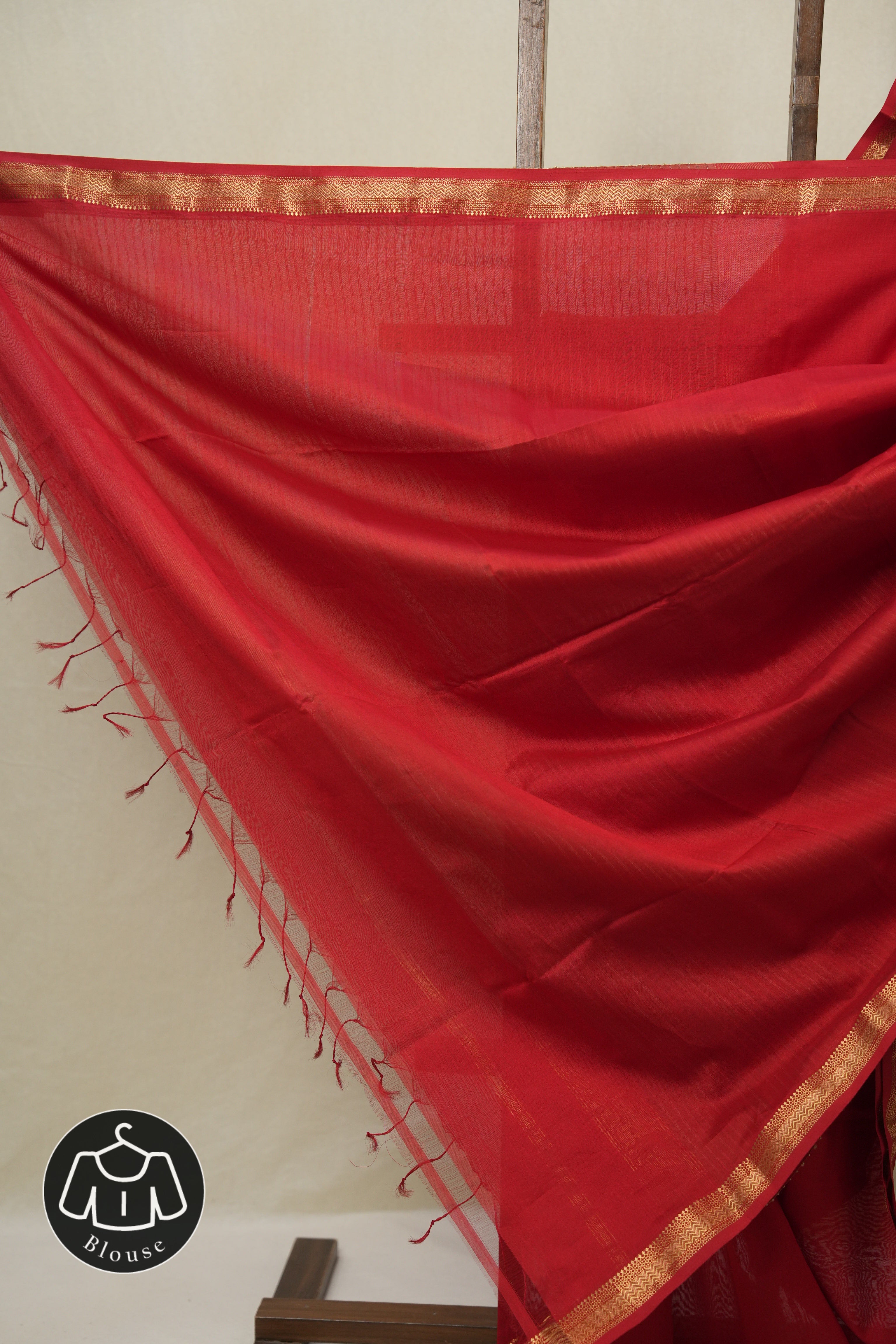 Red Maheshwari Saree - SRRMS1093
