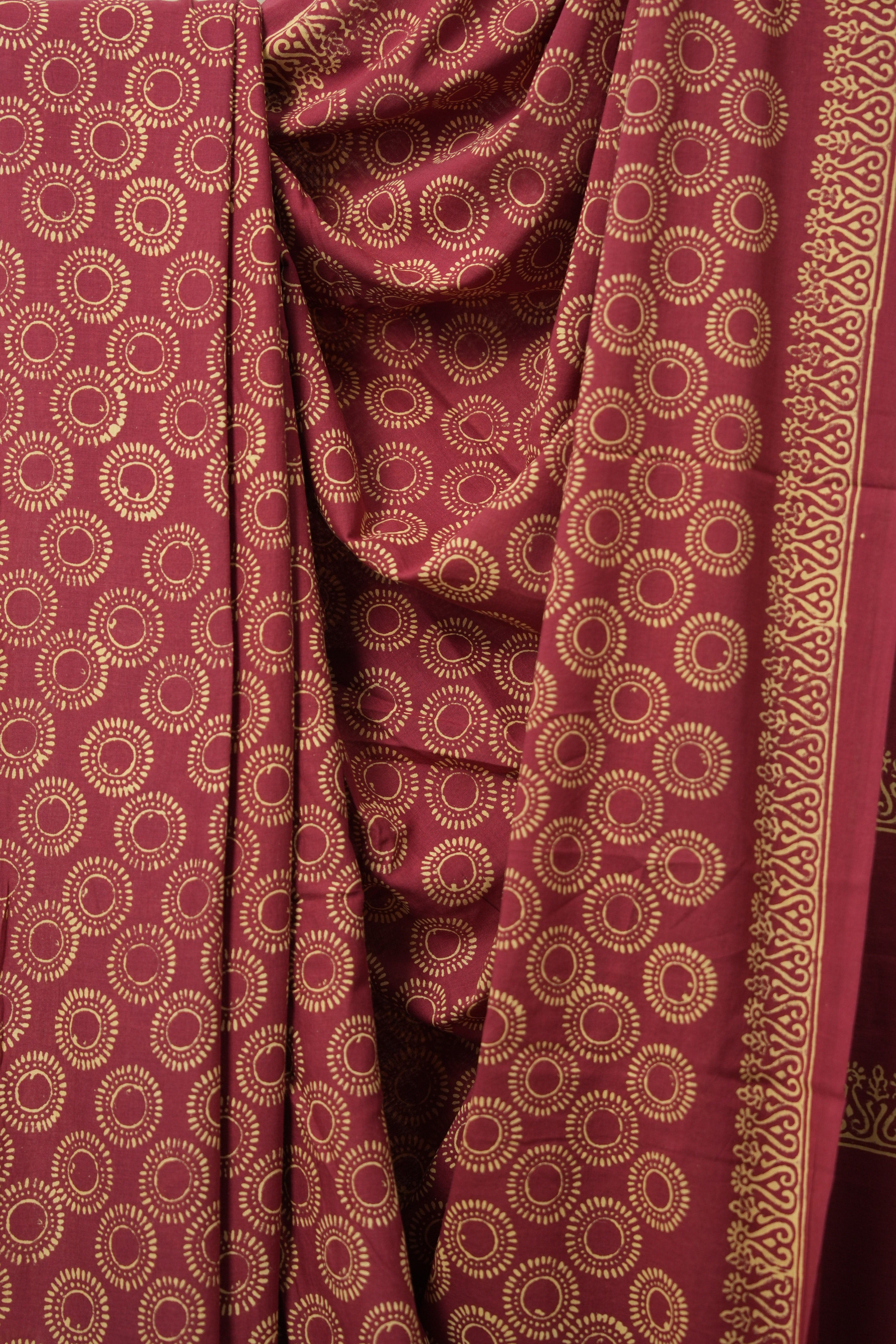 Brick Red HBP Cotton Saree - SRBRCS3084