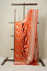 Dark Orange Banarasi Silk Saree-SRDOBSS603