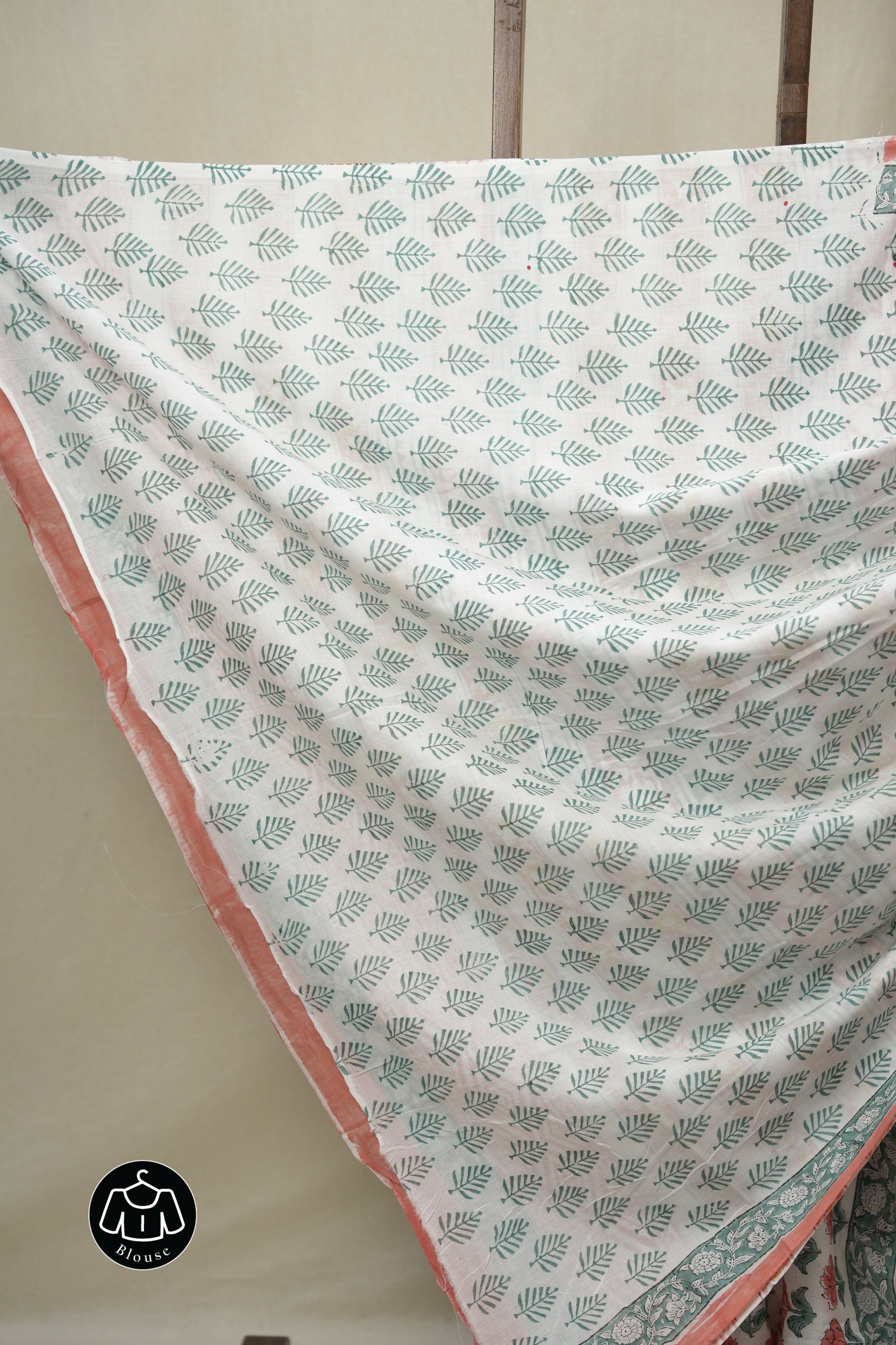 White HBP Cotton Saree - SRNBCS3263