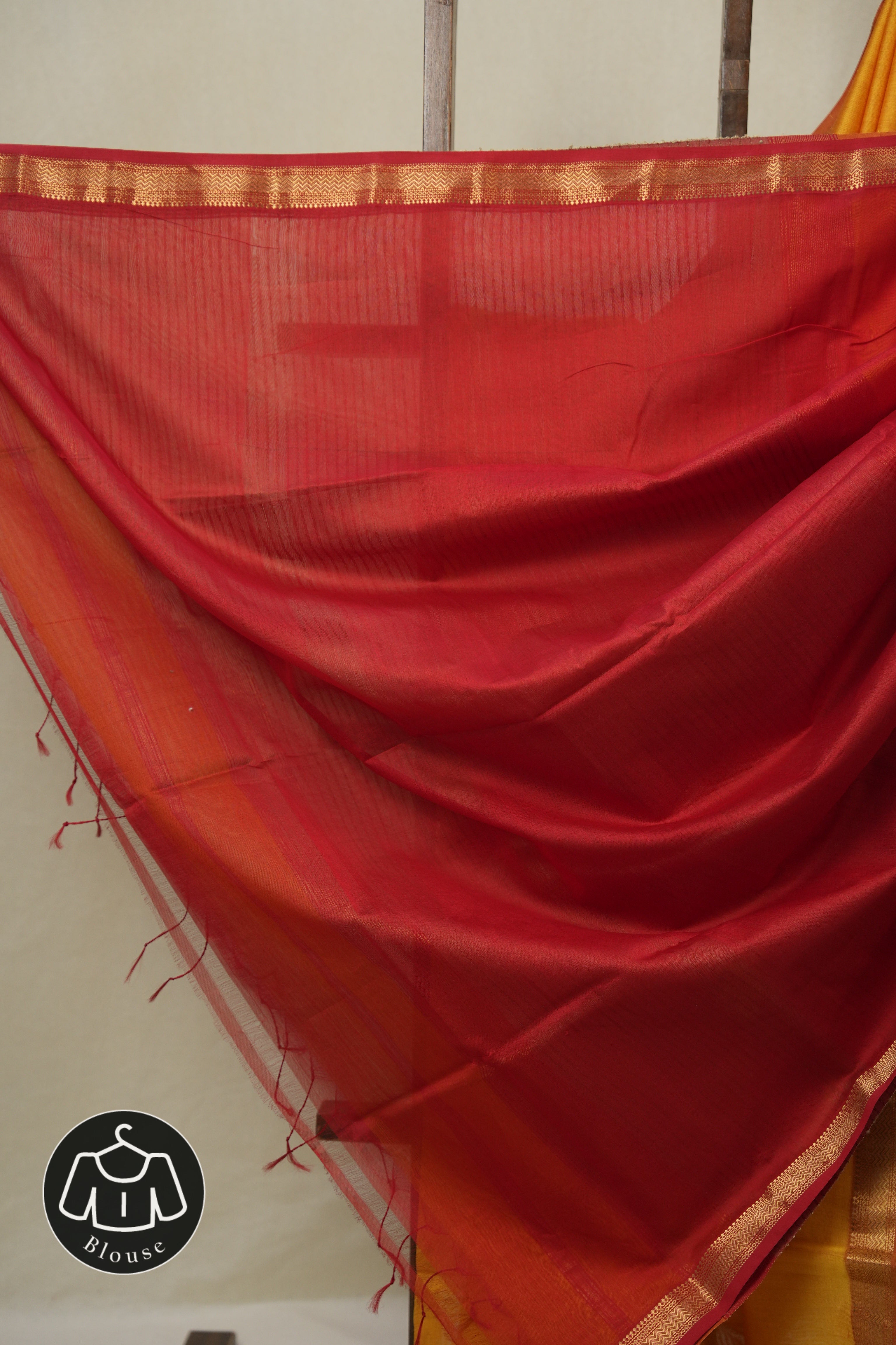 Yellow Maheshwari Saree - SRYMS1094