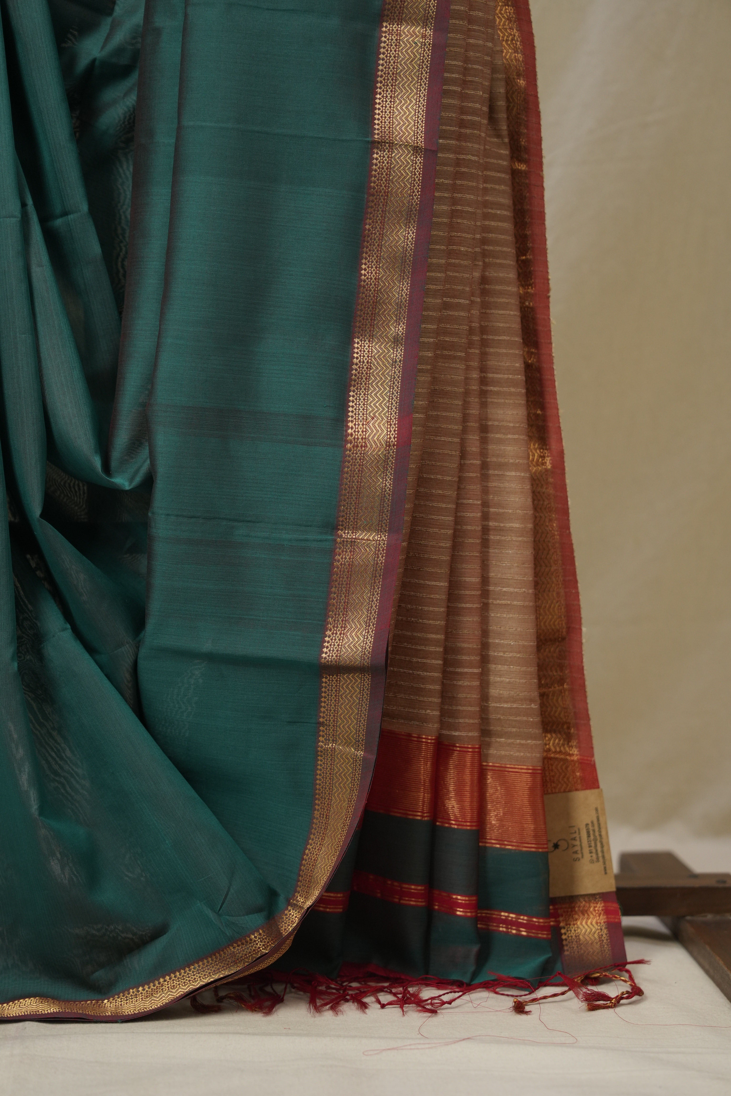 Green Maheshwari Saree - SRGMS1091