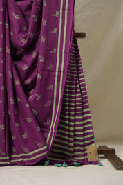 Magenta HBP Cotton Saree - SRMCS3082