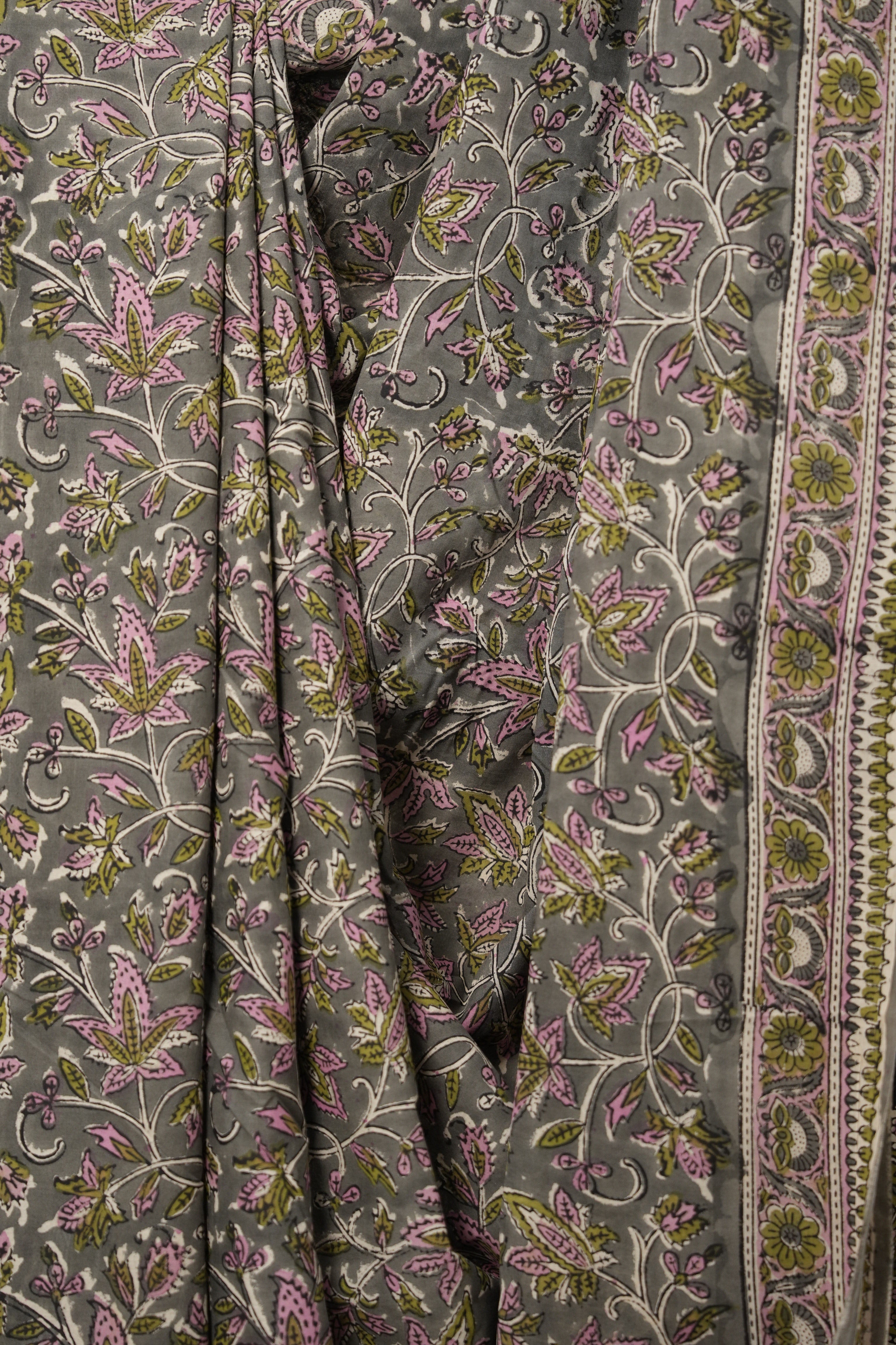 Grey HBP Cotton Saree - SRGCS2780