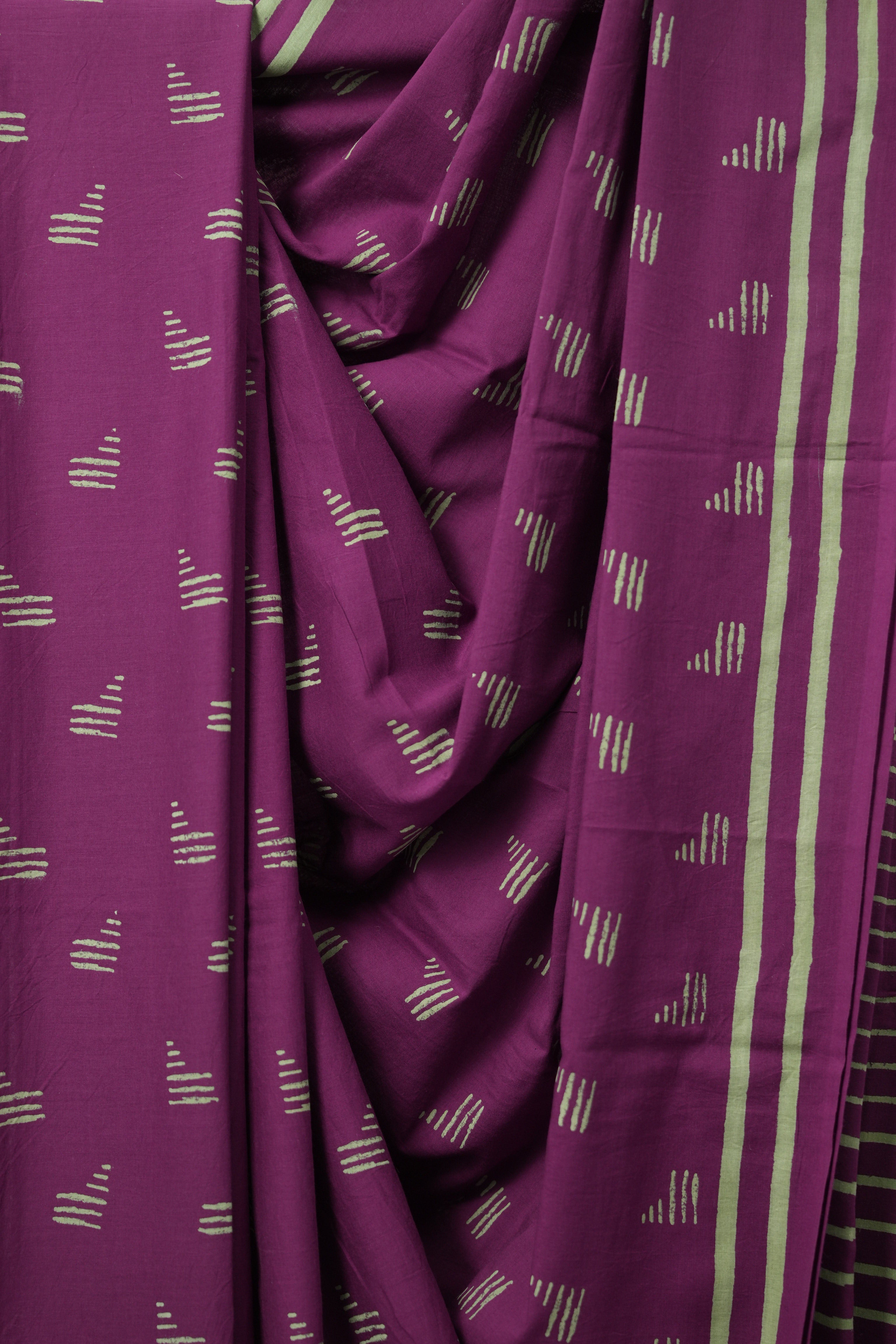 Magenta HBP Cotton Saree - SRMCS3082