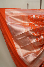 Dark Orange Banarasi Silk Saree-SRDOBSS603