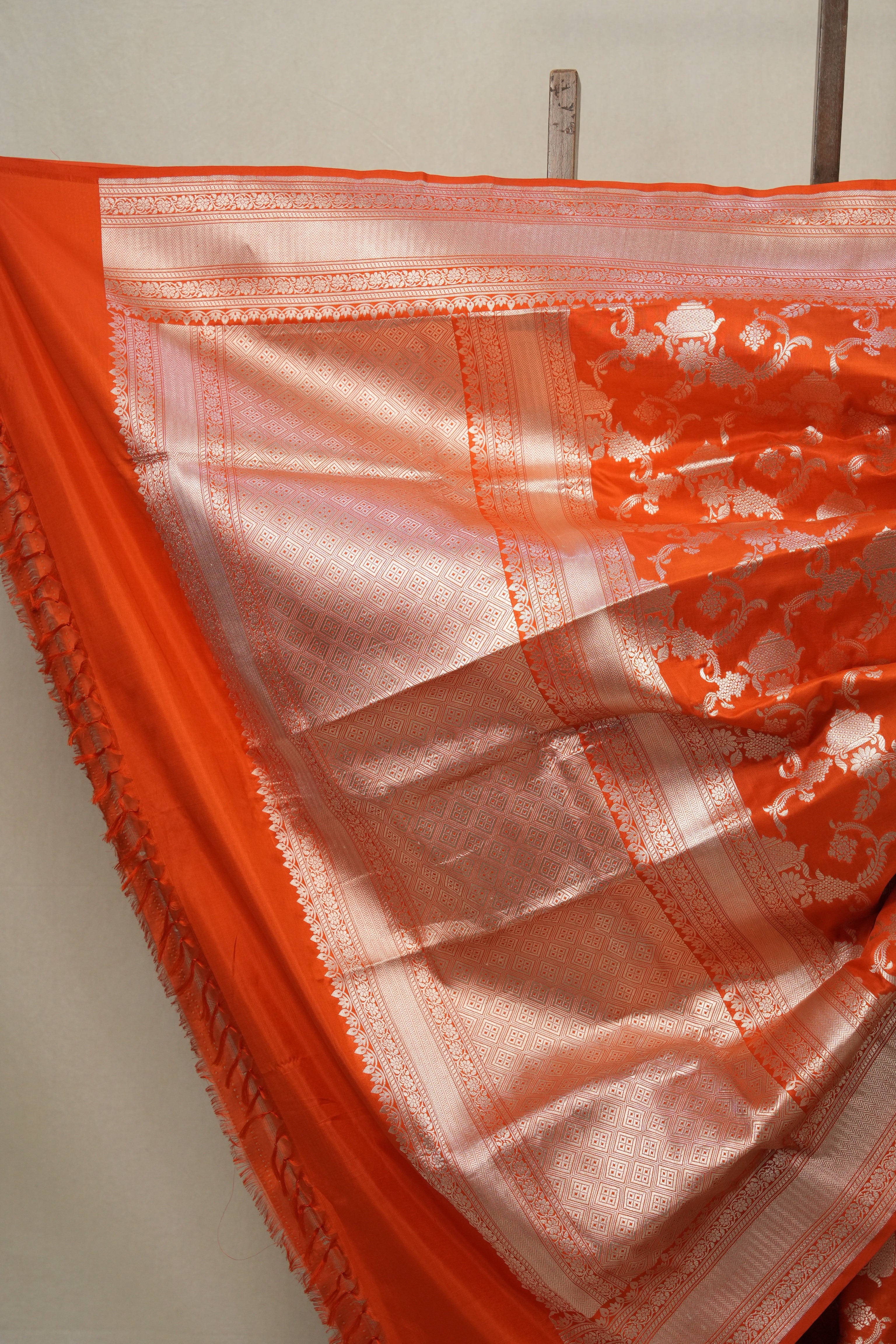 Dark Orange Banarasi Silk Saree-SRDOBSS603