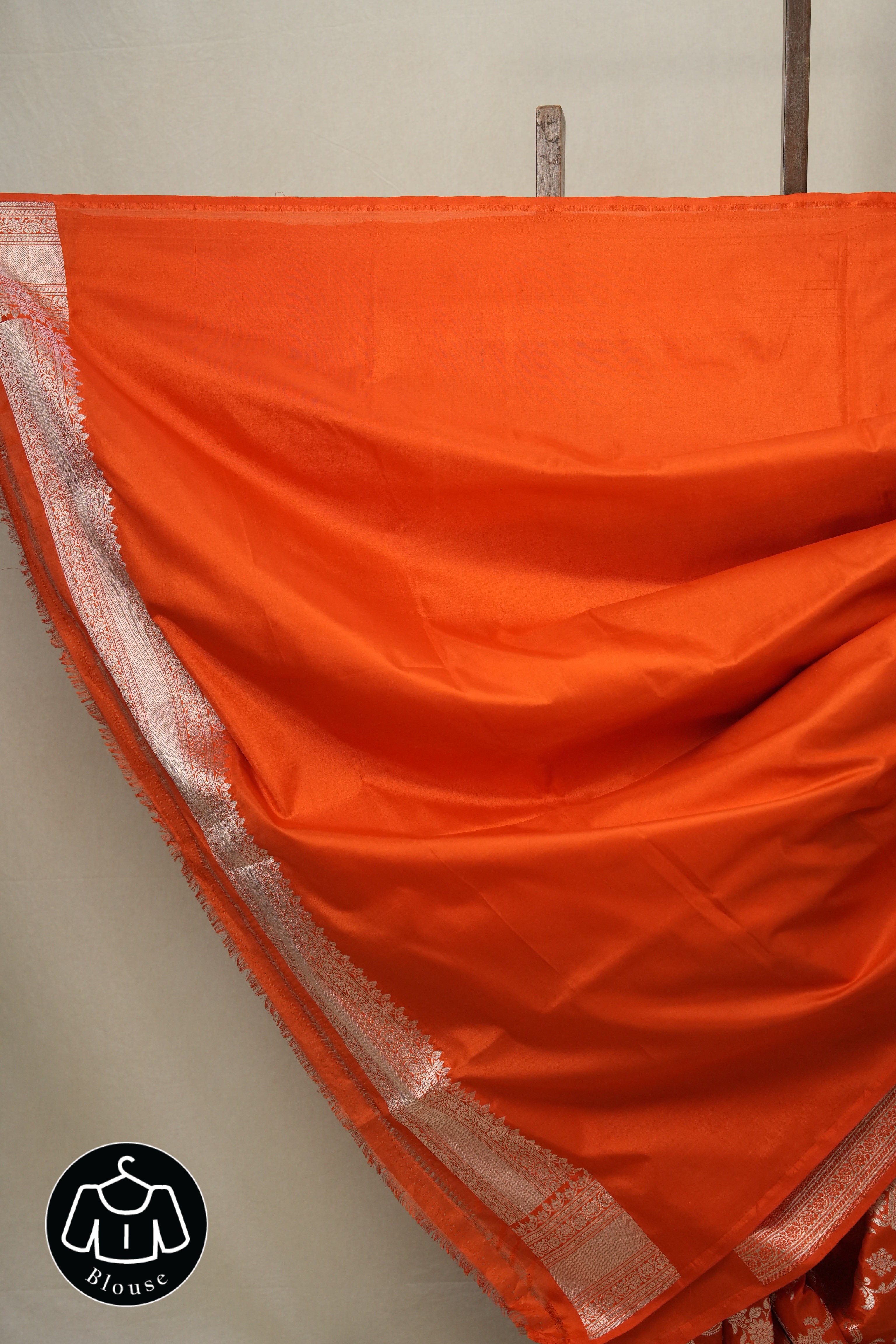 Dark Orange Banarasi Silk Saree-SRDOBSS603