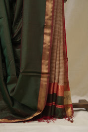 Green Maheshwari Saree - SRGMS1090