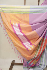Mauve Plain Cotton Ilkal Saree With Gayatri Border - SRMCIS805