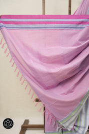 Mauve Plain Cotton Ilkal Saree With Gayatri Border - SRMCIS805