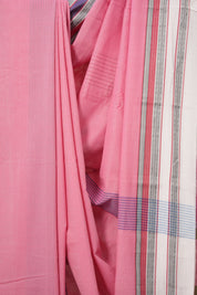 Pink Plain Cotton Ilkal Saree With Gayatri Border - SRPCIS804