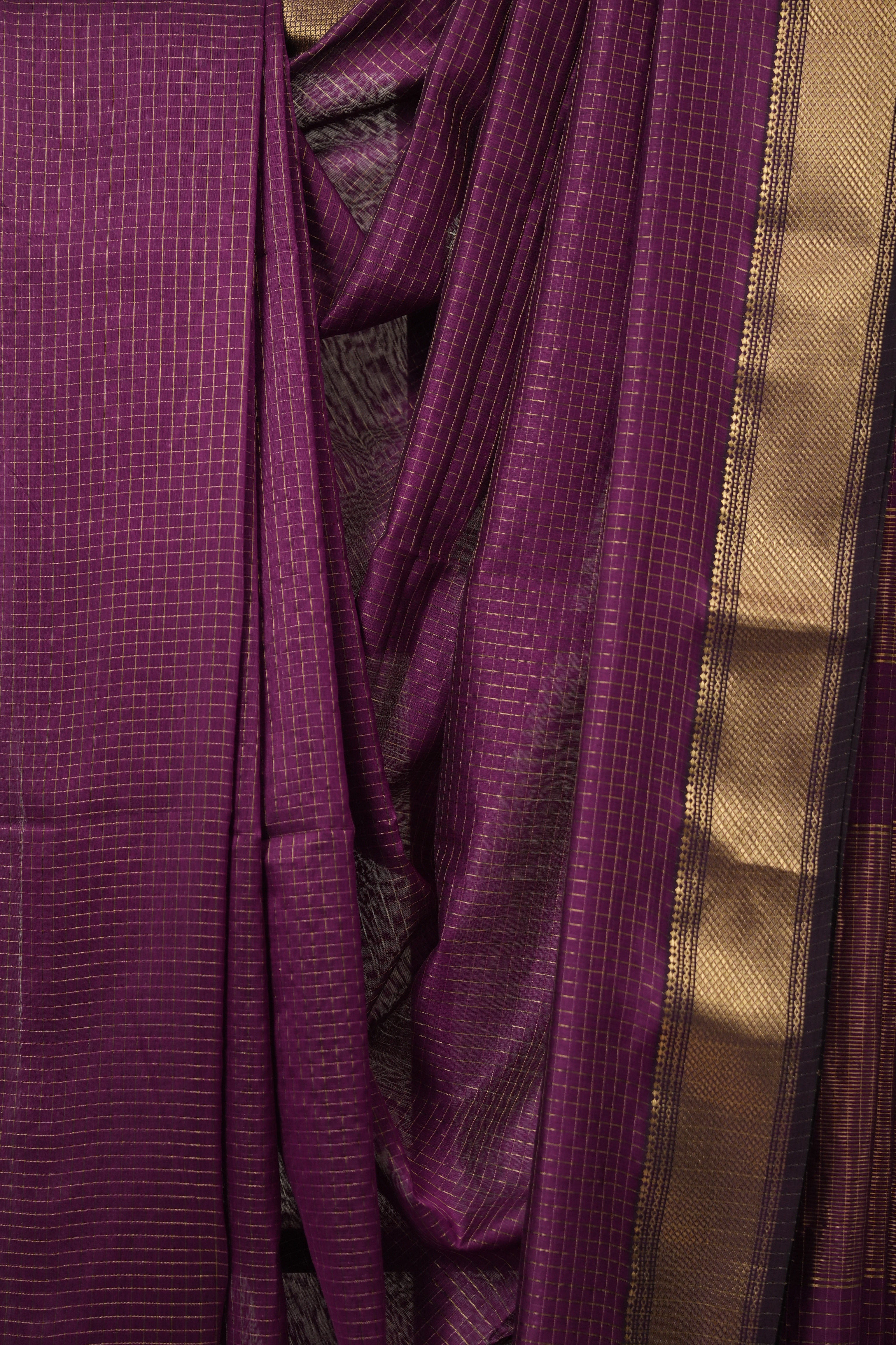 Purple Maheshwari Saree - SRPMS1101