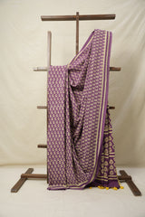 Lavender HBP Cotton Saree - SRLCS3057