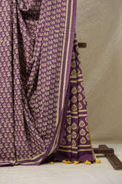 Lavender HBP Cotton Saree - SRLCS3057