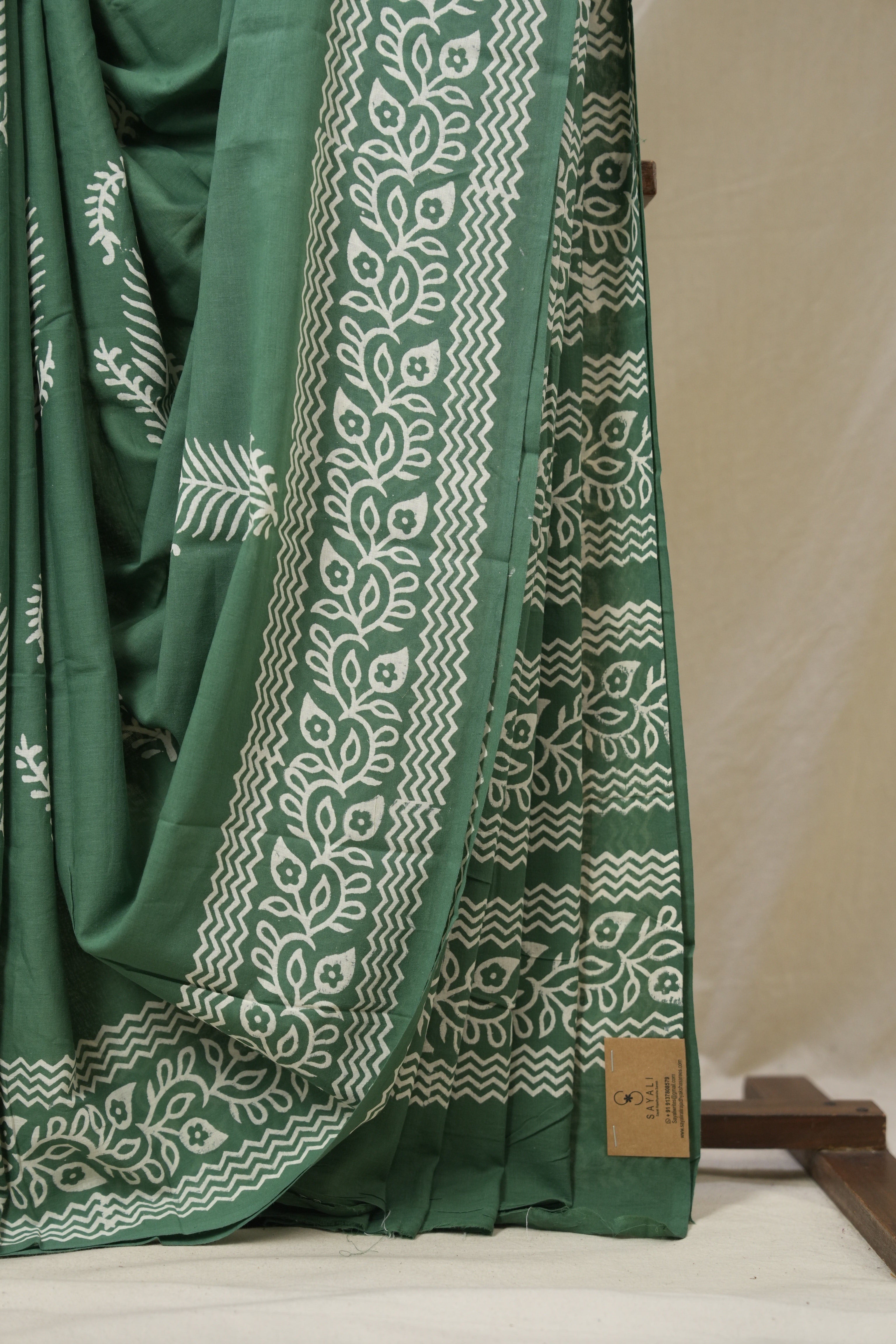 Green HBP Cotton Saree - SRGCS3259
