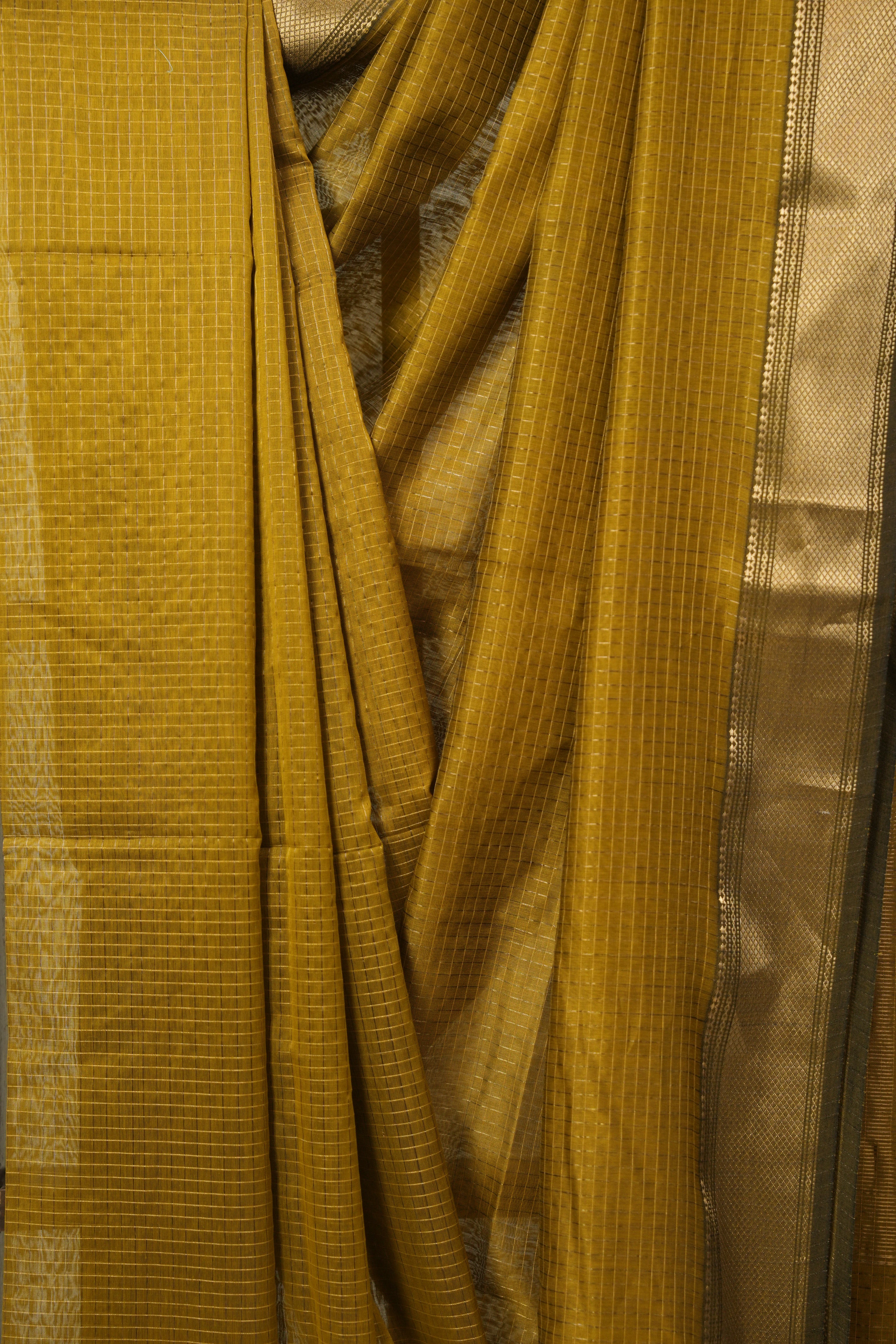 Mustard Maheshwari Saree - SRMMS1100