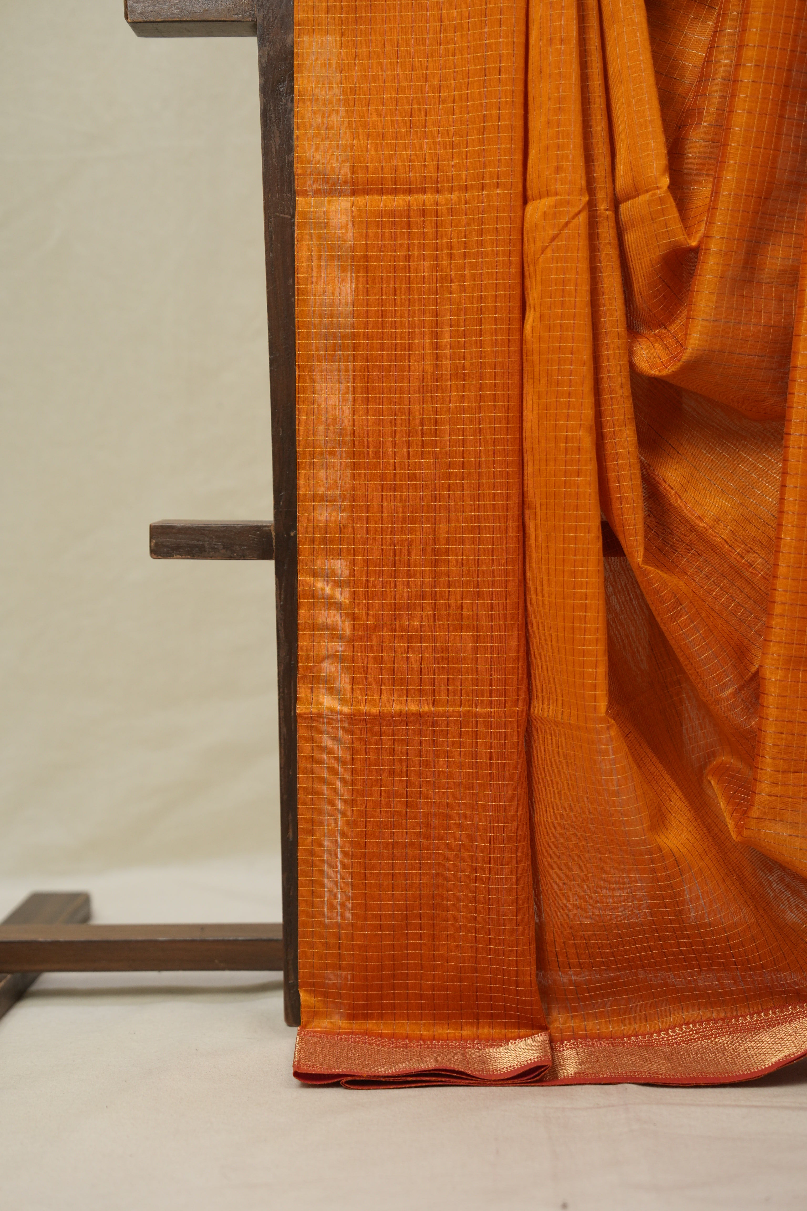 Orange Maheshwari Saree - SROMS1099