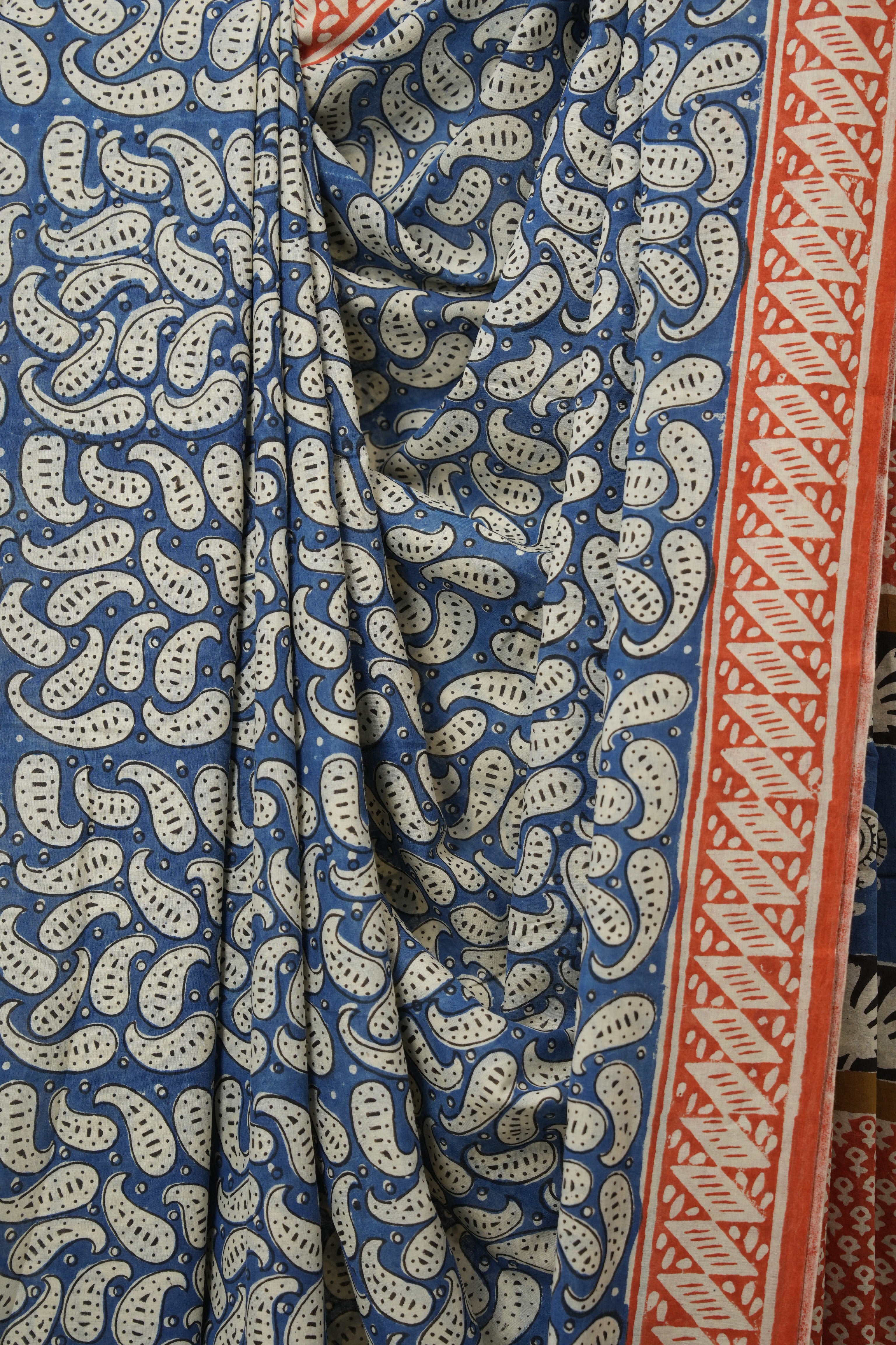 Blue HBP Cotton Saree - SRBCS3258