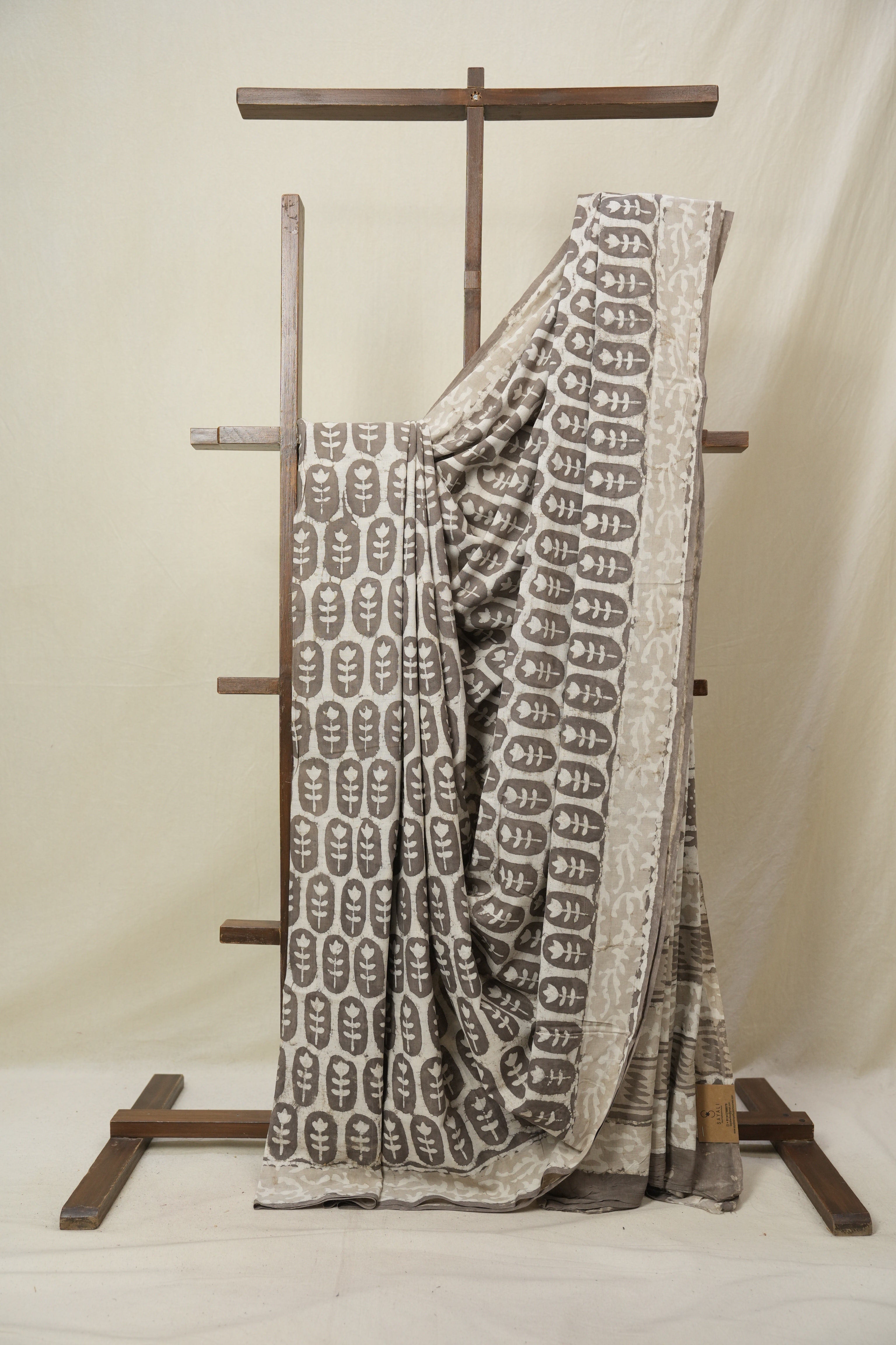 Grey HBP Cotton Saree - SRGCS3257