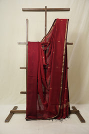 Maroon Maheshwari Saree - SRMMS1095