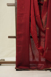 Maroon Maheshwari Saree - SRMMS1095