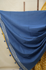 Mustard Yellow HBP Cotton Saree - SRMYCS3055