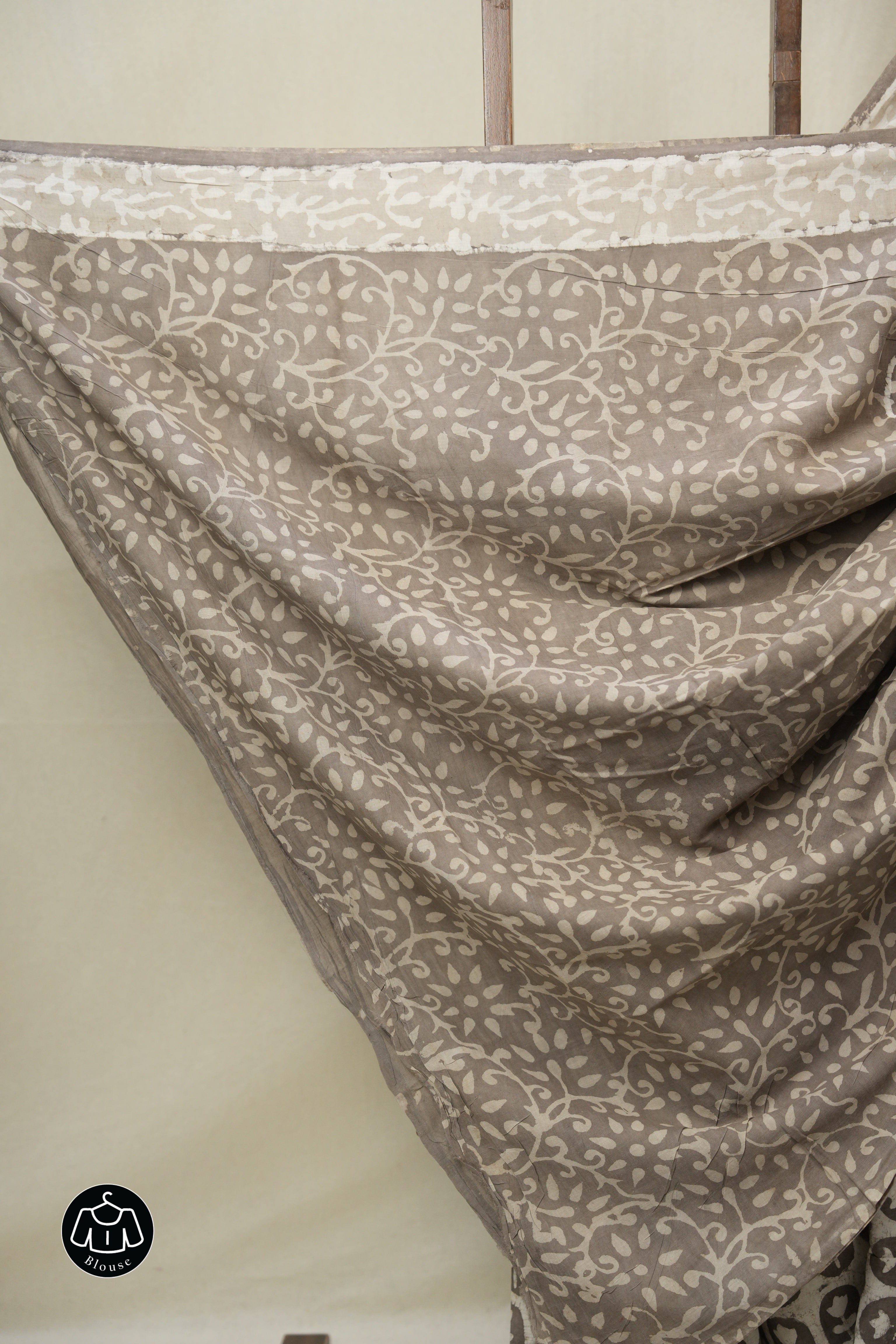 Grey HBP Cotton Saree - SRGCS3257
