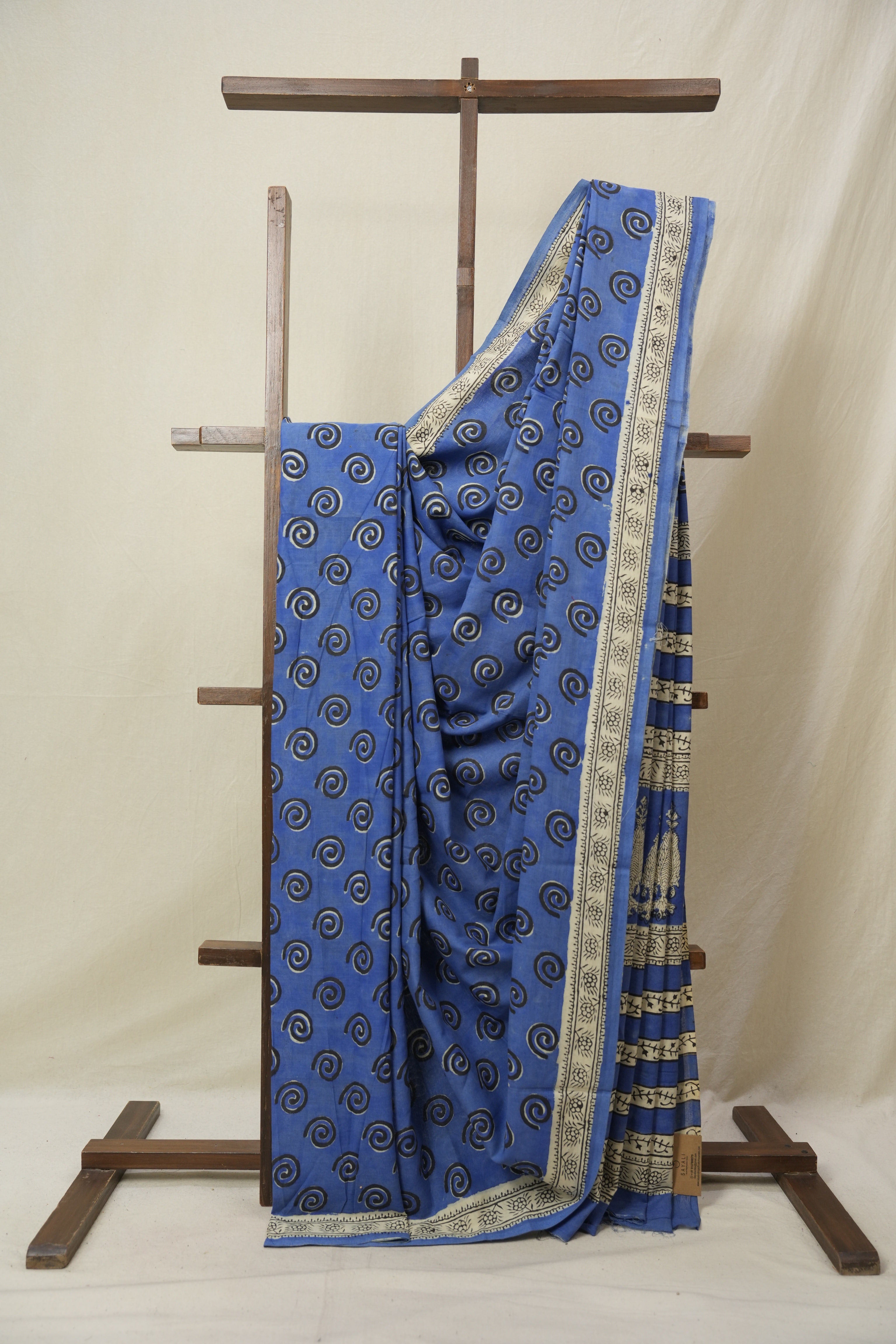 Blue HBP Cotton Saree - SRBCS3256