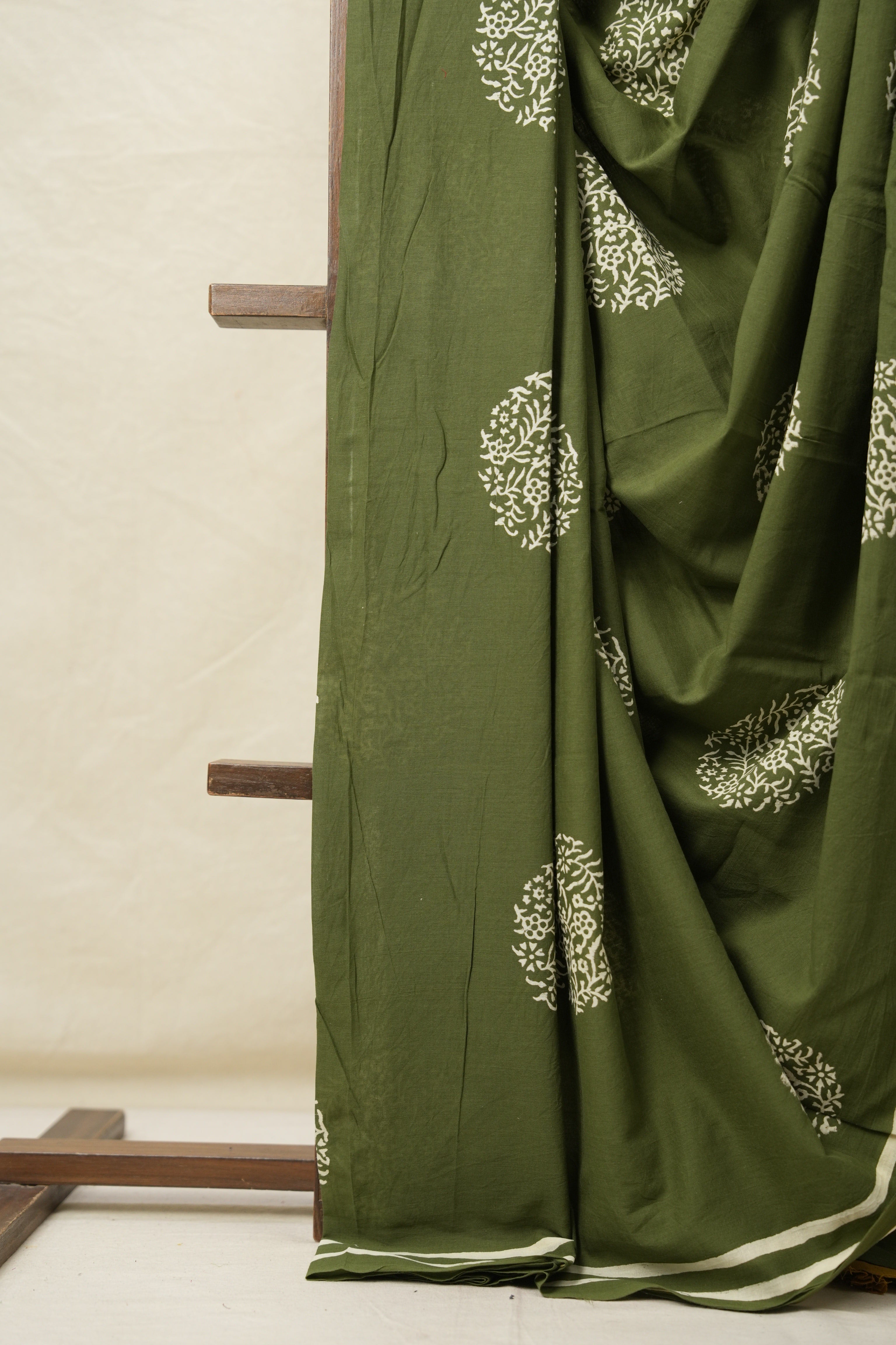 Mehendi Green HBP Cotton Saree - SRMGCS3054