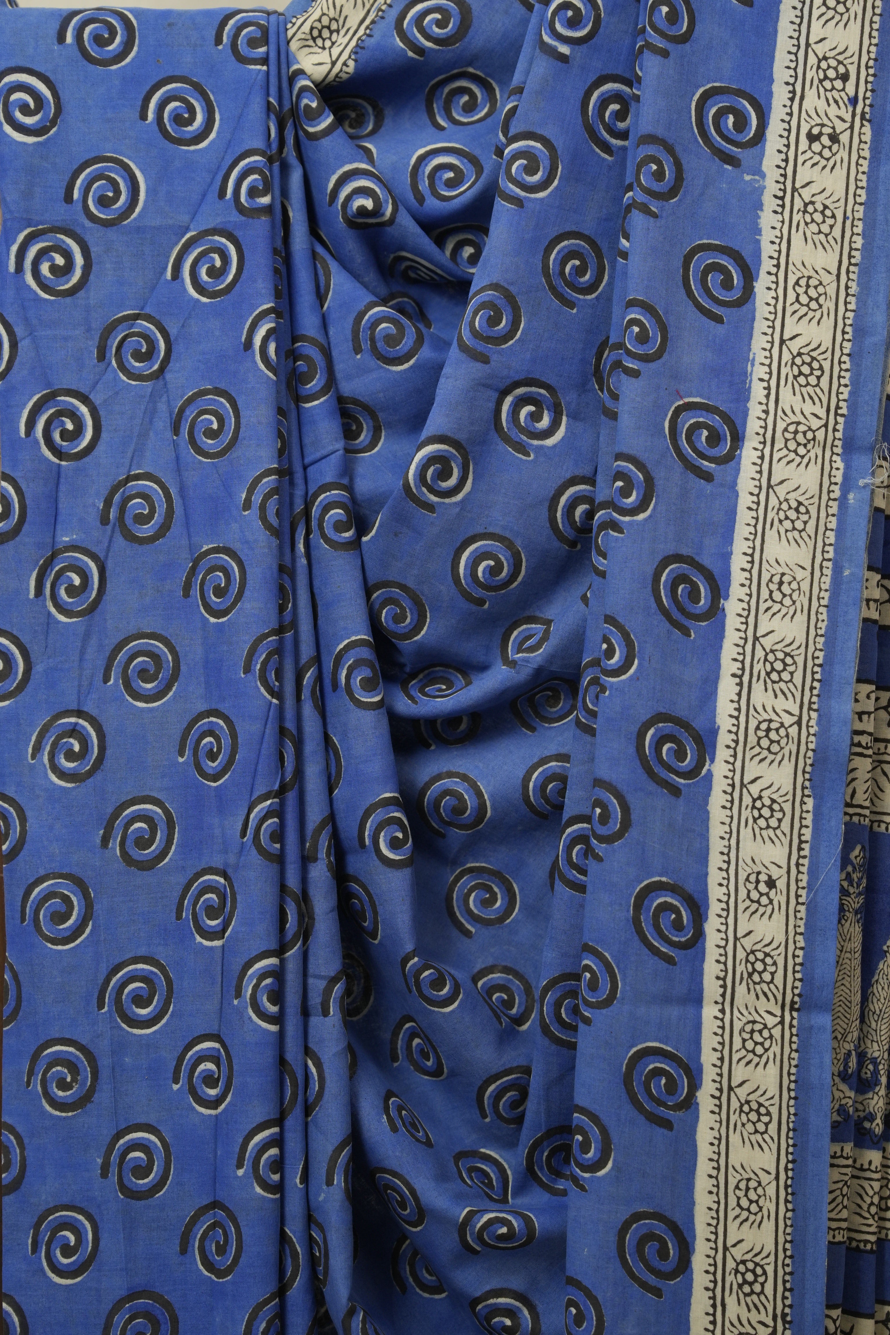 Blue HBP Cotton Saree - SRBCS3256