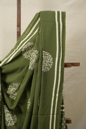 Mehendi Green HBP Cotton Saree - SRMGCS3054