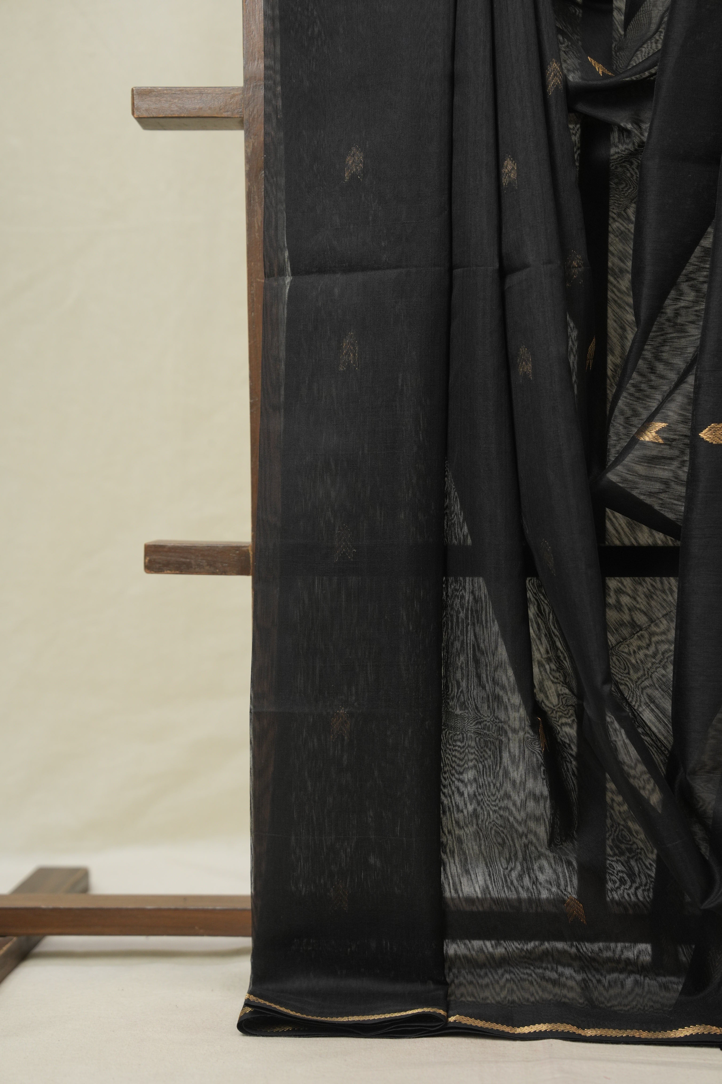 Black Maheshwari Saree - SRBMS1097