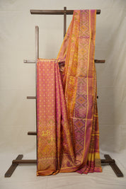 Rose Gold Pink Rajkot Patola Silk Saree - SRRGPRPSS505