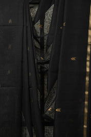Black Maheshwari Saree - SRBMS1097