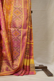 Rose Gold Pink Rajkot Patola Silk Saree - SRRGPRPSS505