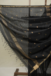 Black Maheshwari Saree - SRBMS1097