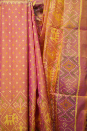 Rose Gold Pink Rajkot Patola Silk Saree - SRRGPRPSS505