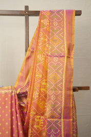 Rose Gold Pink Rajkot Patola Silk Saree - SRRGPRPSS505