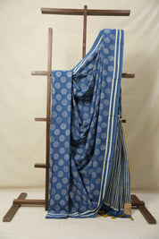 Blue HBP Cotton Saree - SRBCS3065