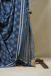 Blue HBP Cotton Saree - SRBCS3065