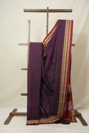 Purple Cotton Ilkal Saree - SRPCIS876