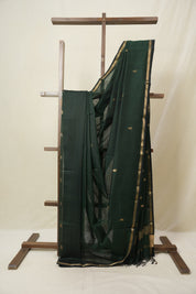 Dark Green Maheshwari Saree - SRDGMS1098