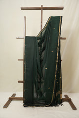 Dark Green Maheshwari Saree - SRDGMS1098