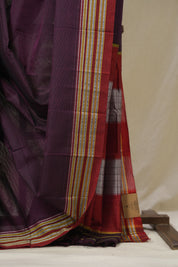 Purple Cotton Ilkal Saree - SRPCIS876